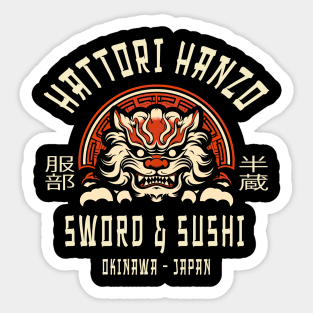 Hattori Hanzo Sword And Sushi Sticker